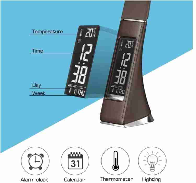 Table lamp store with alarm clock