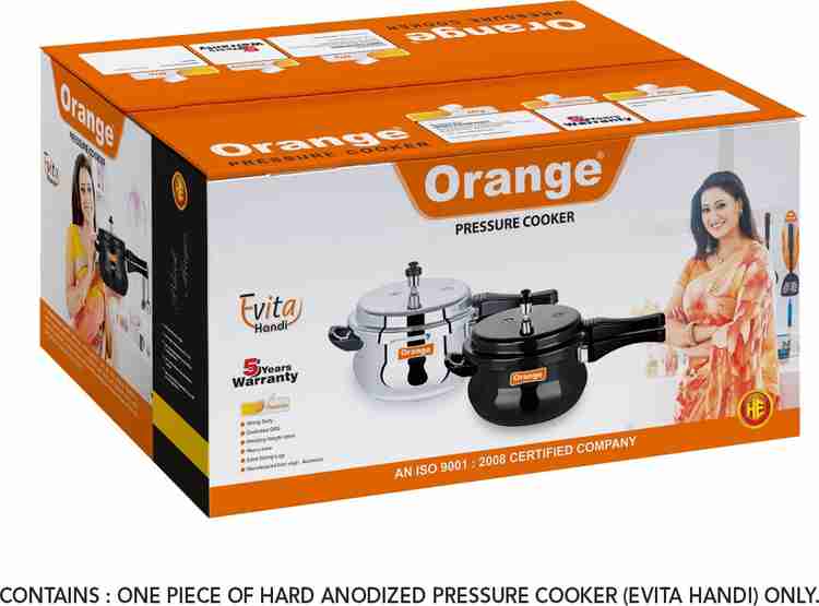 ORANGE EVITA HARD ANODIZED OUTER LID 5 LTR PRESSURE HANDI COOKER 5 Outer Lid Pressure Cooker Price in India Buy ORANGE EVITA HARD ANODIZED OUTER LID 5 LTR PRESSURE HANDI COOKER