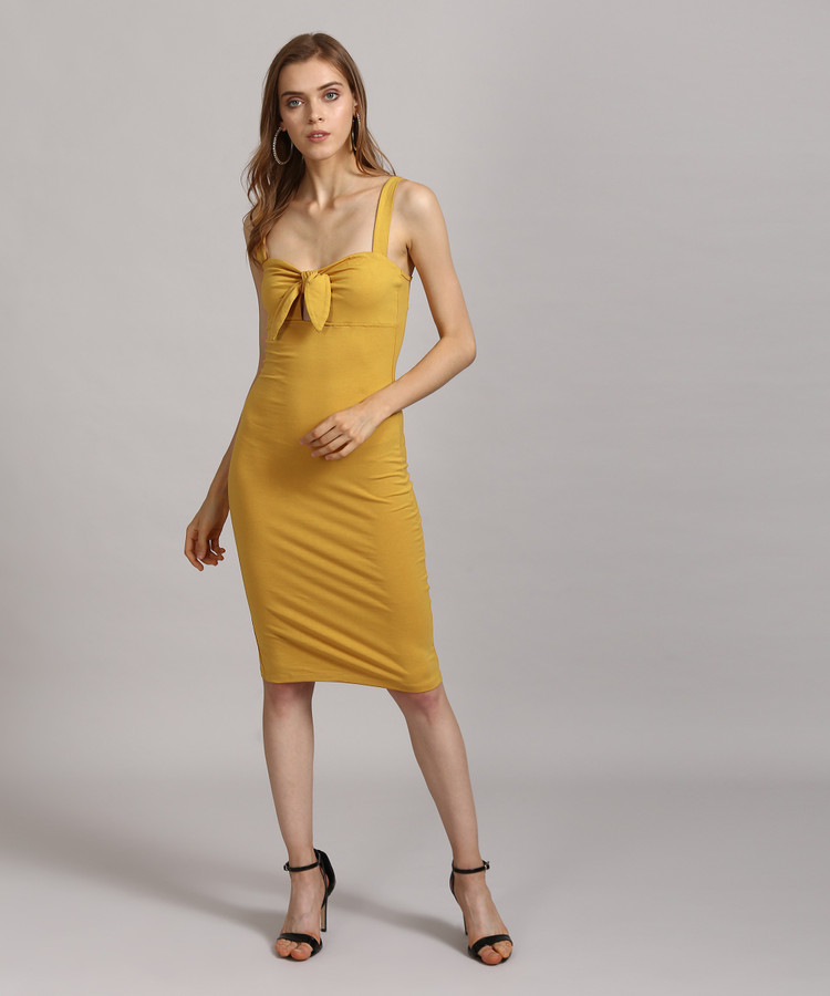FOREVER 21 Women Bodycon Yellow Knee Length Dress - Buy MUSTARD FOREVER 21  Women Bodycon Yellow Knee Length Dress Online at Best Prices in India |  Flipkart.com