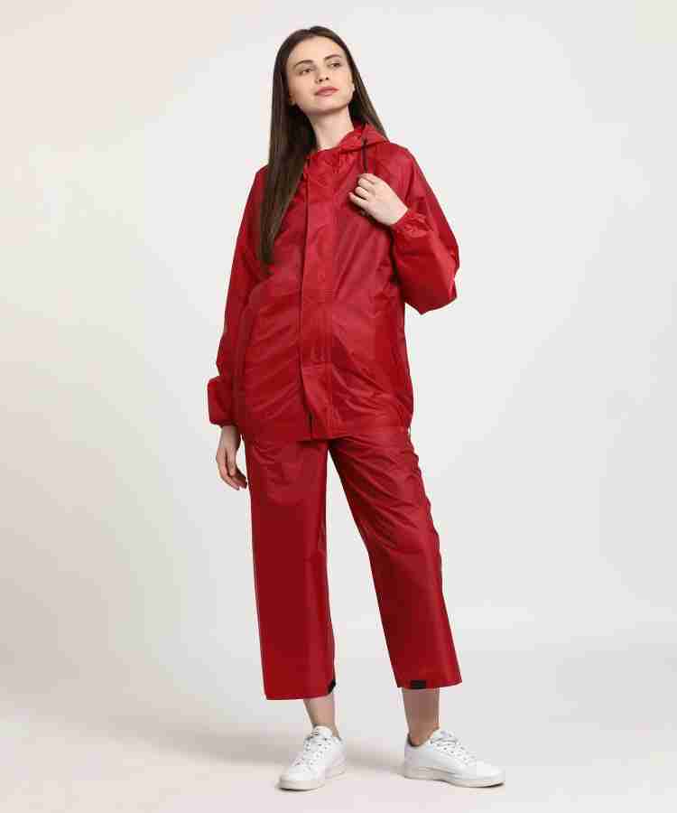 KETKAR Women's Transparent Printed Red Dot Solid Raincoat With Pant_Pack Of  01(Red,XXLarge) : : Clothing & Accessories