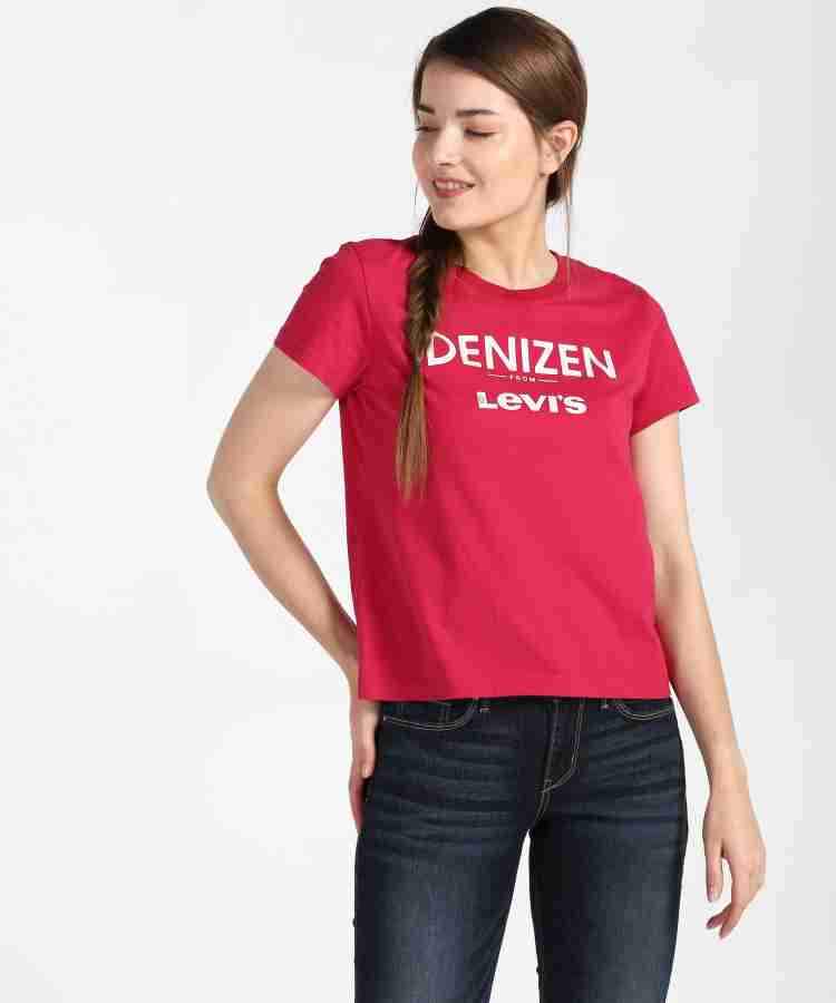 DENIZEN from Levi s Printed Women Round Neck Red T Shirt Buy DENIZEN from Levi s Printed Women Round Neck Red T Shirt Online at Best Prices in India Flipkart