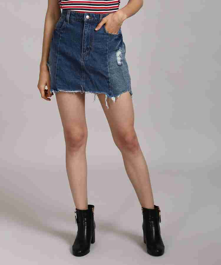 Denim skirt flipkart hot sale