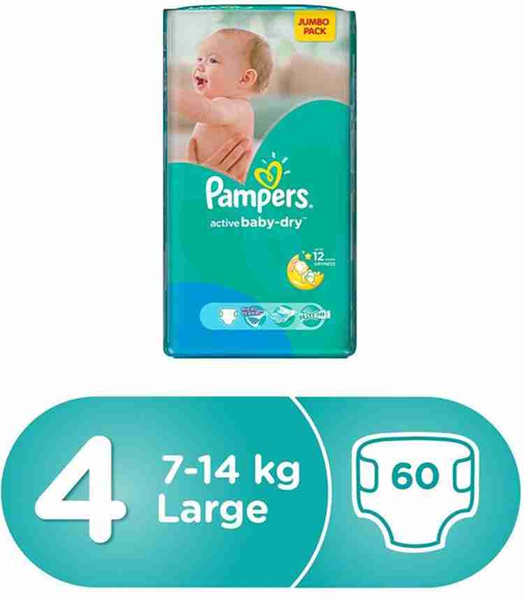 Pampers Active Baby Dry Diapers Size 4 Large 60 7 14Kg