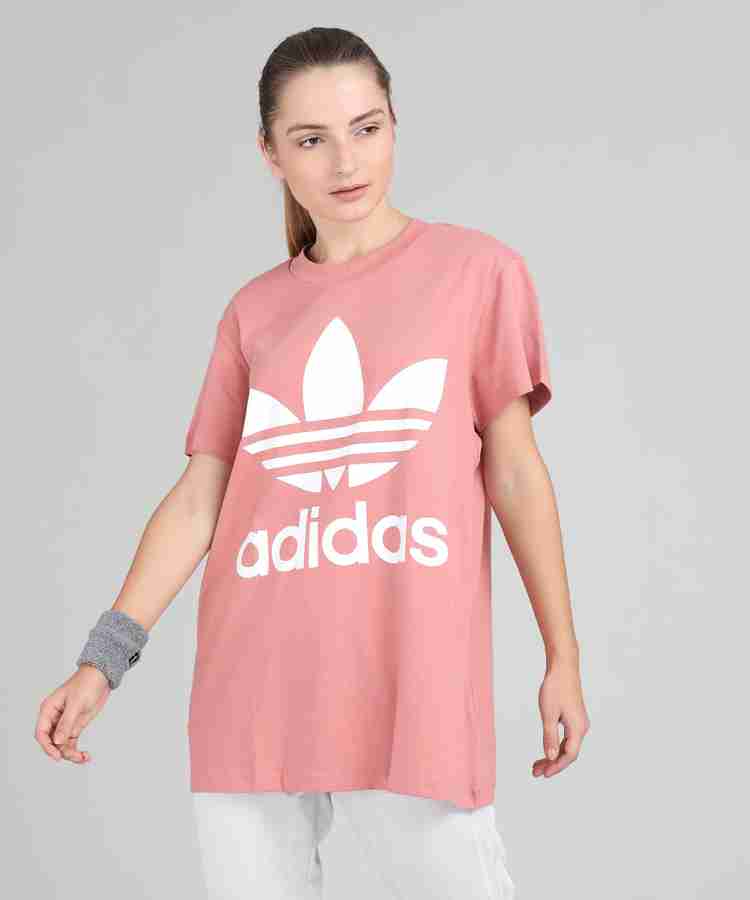 Adidas originals t shirt womens pink top