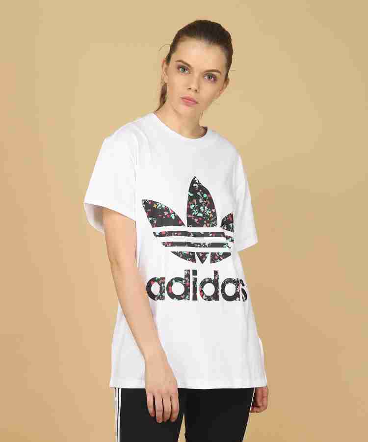 ADIDAS Printed Women Round Neck White T Shirt Buy White ADIDAS Printed Women Round Neck White T Shirt Online at Best Prices in India Flipkart