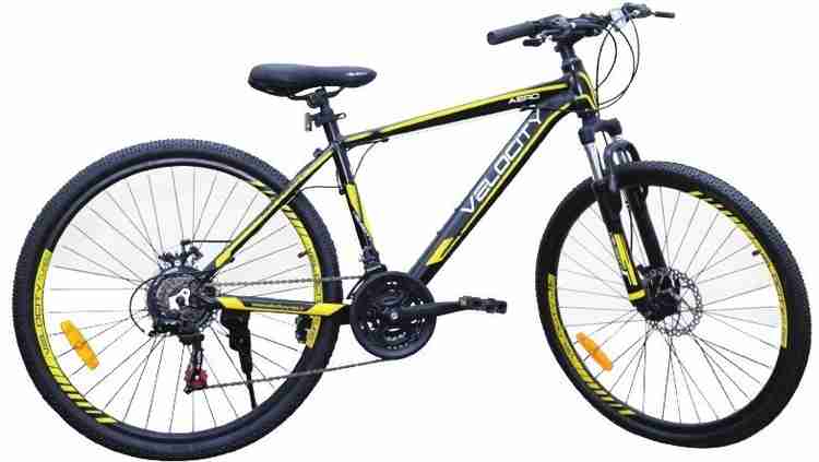 VELOCITY Aero Front Suspension Dual Disc Brake Bike For Adults Black Yellow 26 T Mountain Cycle Price in India Buy VELOCITY Aero Front Suspension Dual Disc Brake Bike For Adults