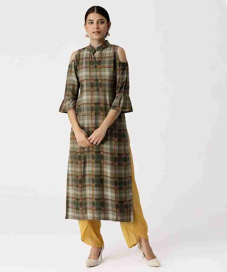LIBAS Women Checkered Straight Kurta Buy LIBAS Women Checkered Straight Kurta Online at Best Prices in India Flipkart