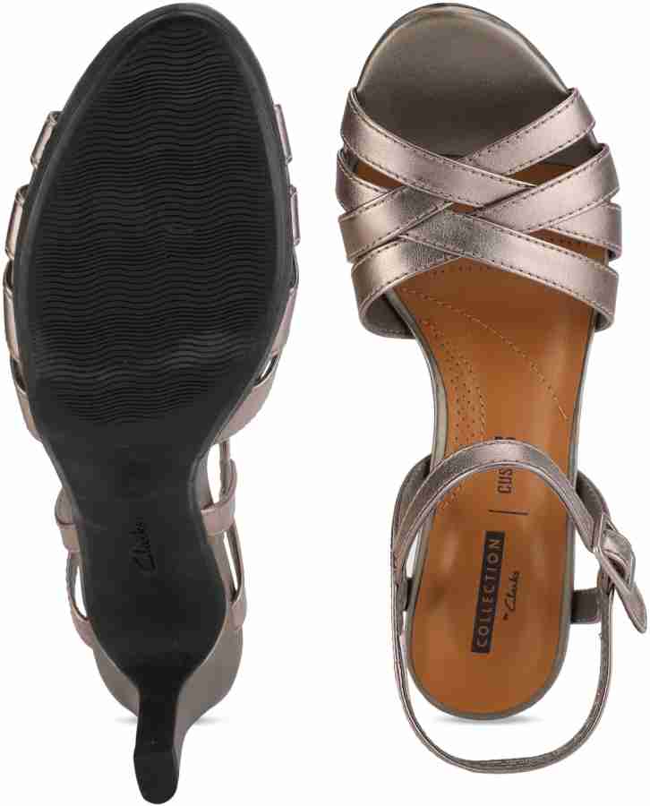 CLARKS Adriel Wavy Pewter Leather Women Heels Buy Pewter Color CLARKS Adriel Wavy Pewter Leather Women Heels Online at Best Price Shop Online for Footwears in India Flipkart