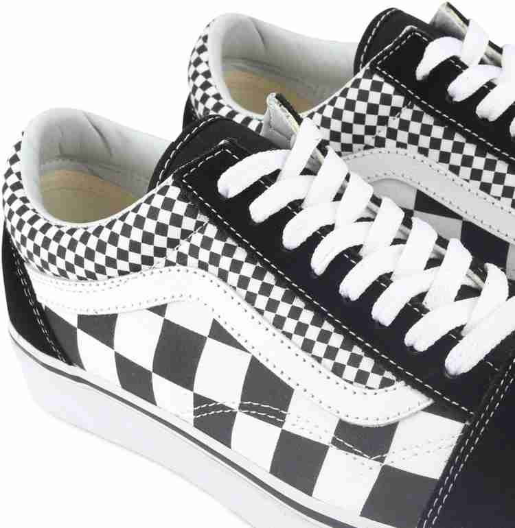 Black & white old skool mix checker outlet trainers