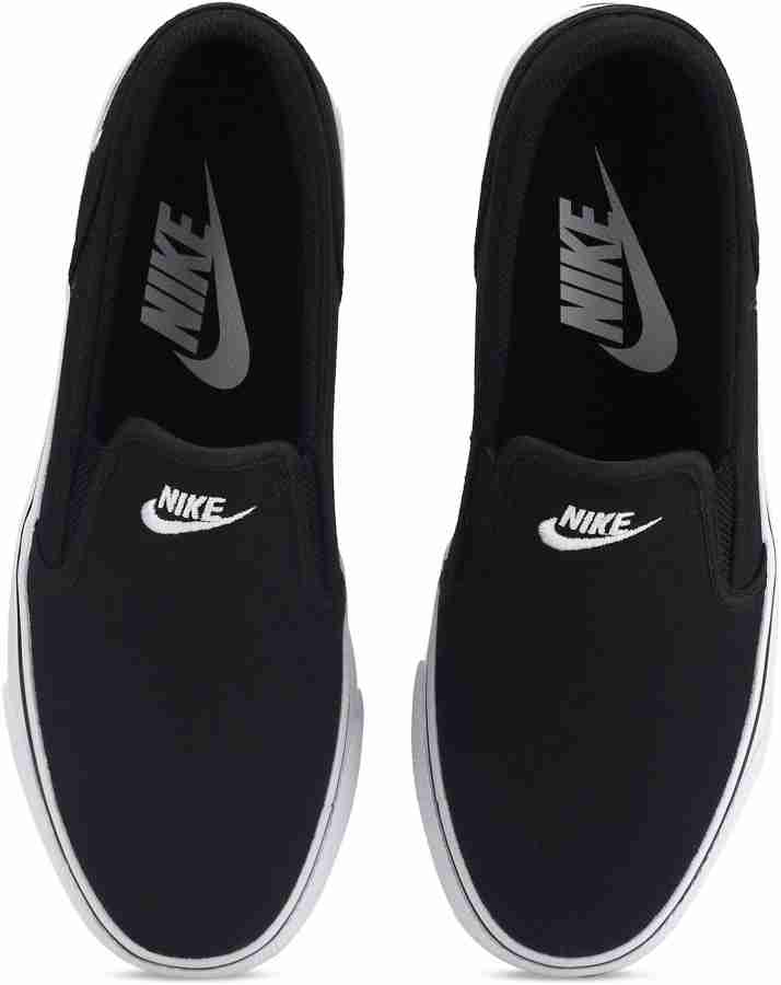 NIKE WMNS TOKI SLIP CANVAS Sneakers For Women - Buy BLACK/WHITE