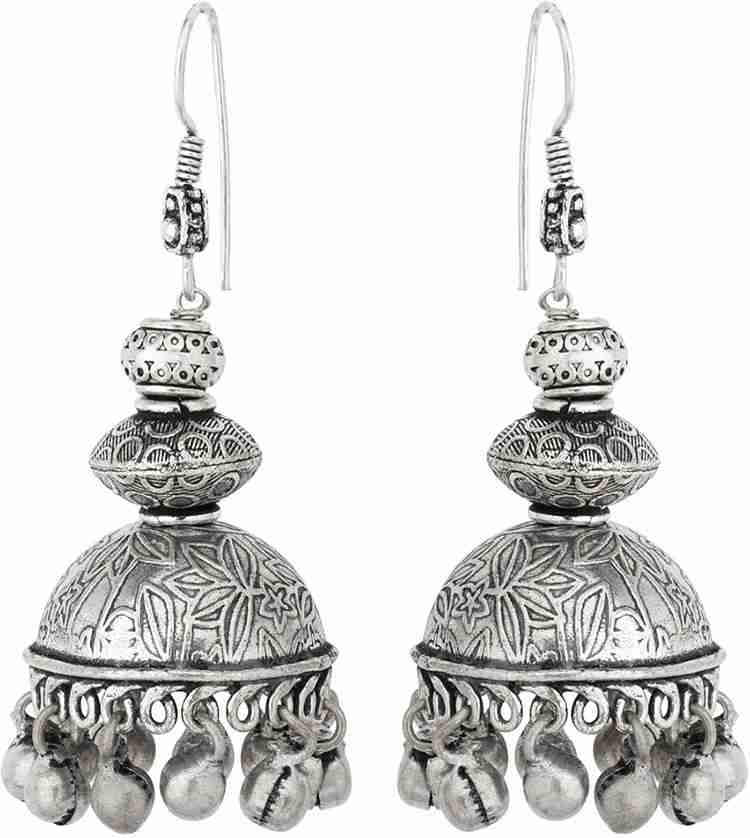 Flipkart Buy Voylla Bohemian Style Oxidized Chaitra Jhumka Earrings Brass Jhumki Earring Online at Best Prices in India