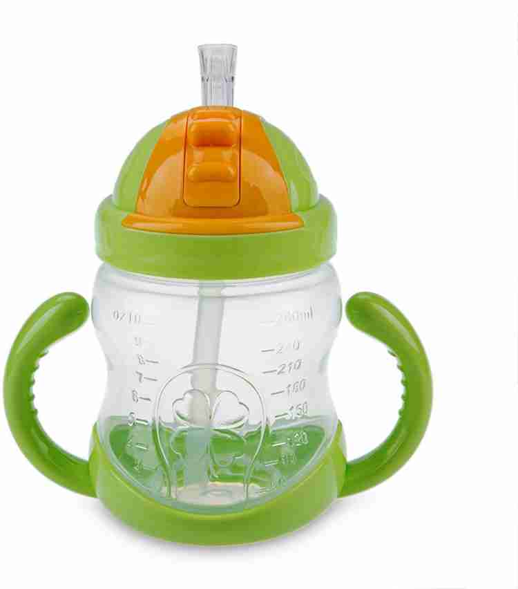 LALA LIFE Cute Baby Bottle Baby Feeding Drinking Water Cup Baby Milk Bottle Straw Type Cup Kids GREEN 280 ml ABS Plastic baby bottles online in india Buy LALA LIFE