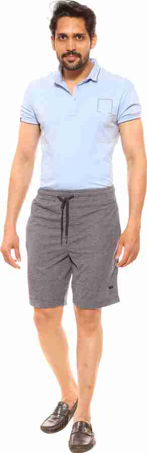 XN REPLAY Self Design Men Dark Blue Regular Shorts Buy XN REPLAY