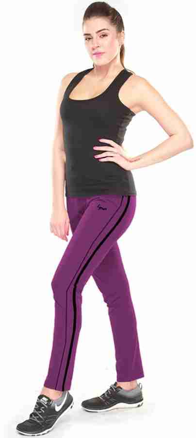 Lyra Solid Women Purple Track Pants