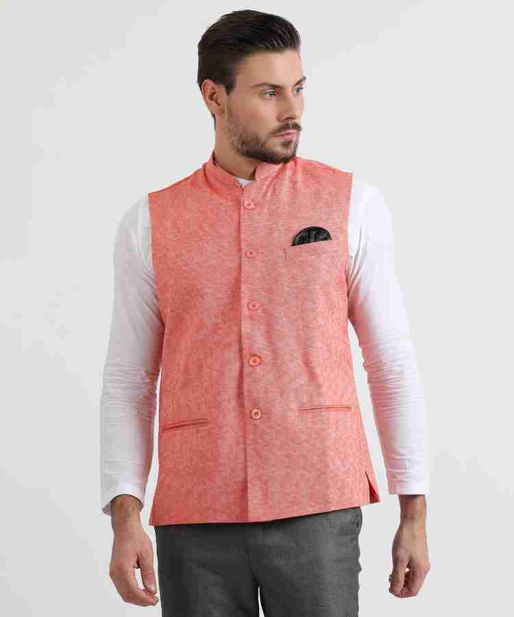 Hangup Sleeveless Solid Men Nehru Jacket