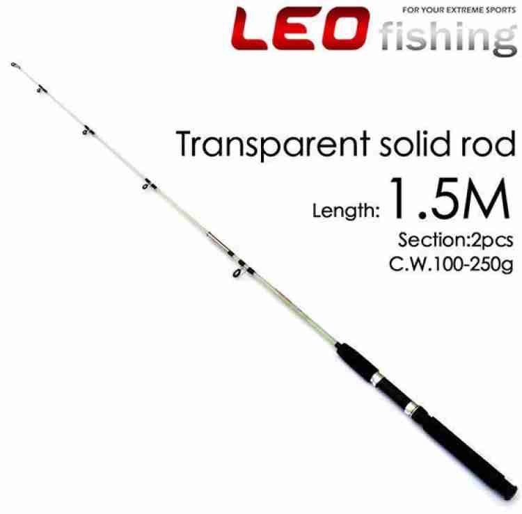 BuyChoice Transparent Solid Fiberglass Fishing Rod 2 Sections