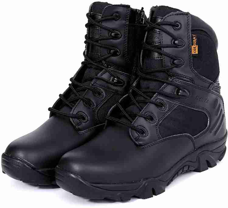 Leoie Leather Ankle high Military Tactical Boots Waterproof Hiking
