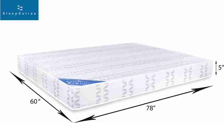 SleepSutraa Latex Mattress for Bed Size 78 x 60 x 5 inches Queen