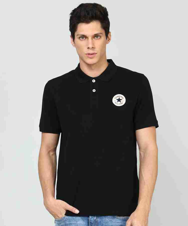 Converse Solid Men Polo Neck Black T Shirt Buy Converse Solid Men Polo Neck Black T Shirt Online at Best Prices in India Flipkart