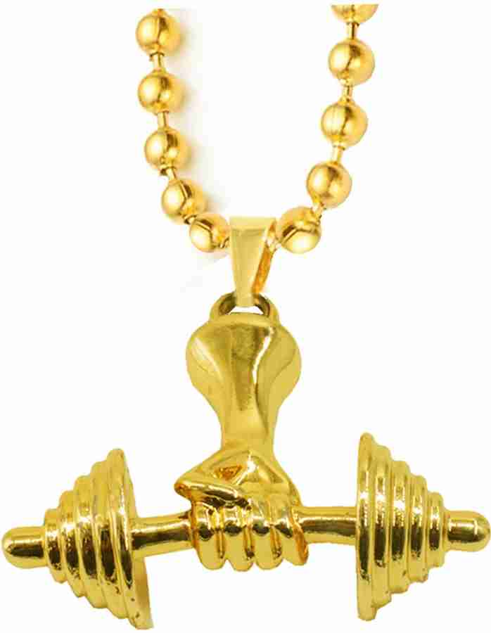 Men Style Hot Gold Hand Dumbbell Barbell Fitness Necklace Men Sport Gym Jewelry Gold plated Titanium Stainless Steel Pendant Set Price in India Buy Men Style Hot Gold Hand Dumbbell Barbell Fitness