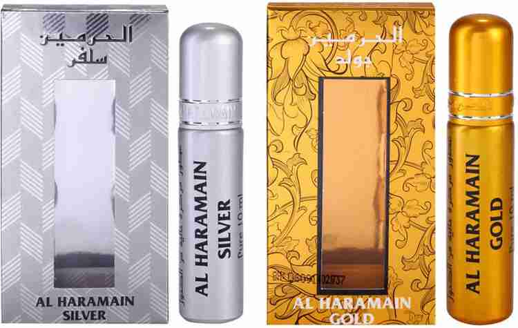 Al Haramain Silver Gold Fragrance Roll On Attar Combo Pack of 2