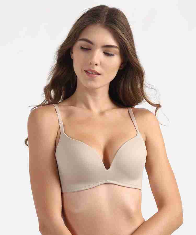 Marks & Spencer Women's Nylon Padded Bra (T334044_Almond_34D)