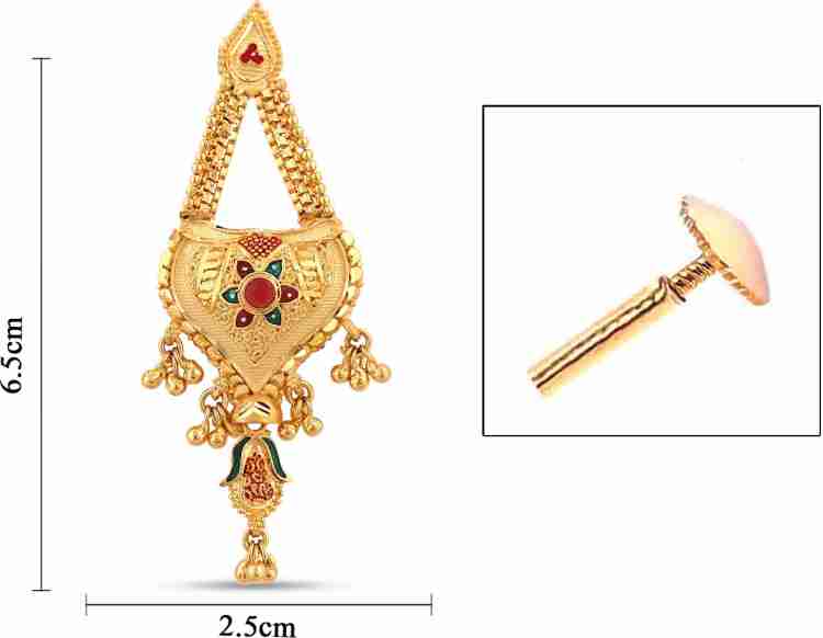 Buy Maalyaa (Brand of Kalyani Covering) Pink color Brass Kundan