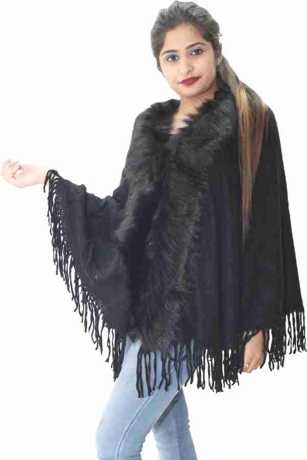 Fur poncho clearance