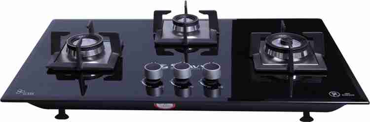 Seavy 3 Brass Burner Built In Hob Top Premia Glass Automatic Hob