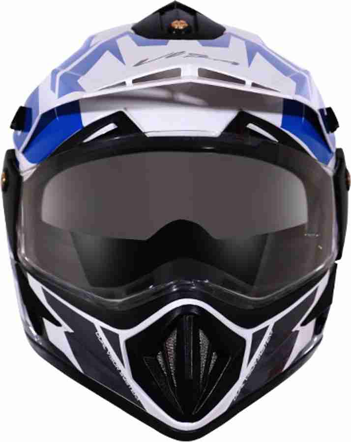 VEGA OFF ROAD D V MUD WHITE BLUE HELMET Motorbike Helmet Buy