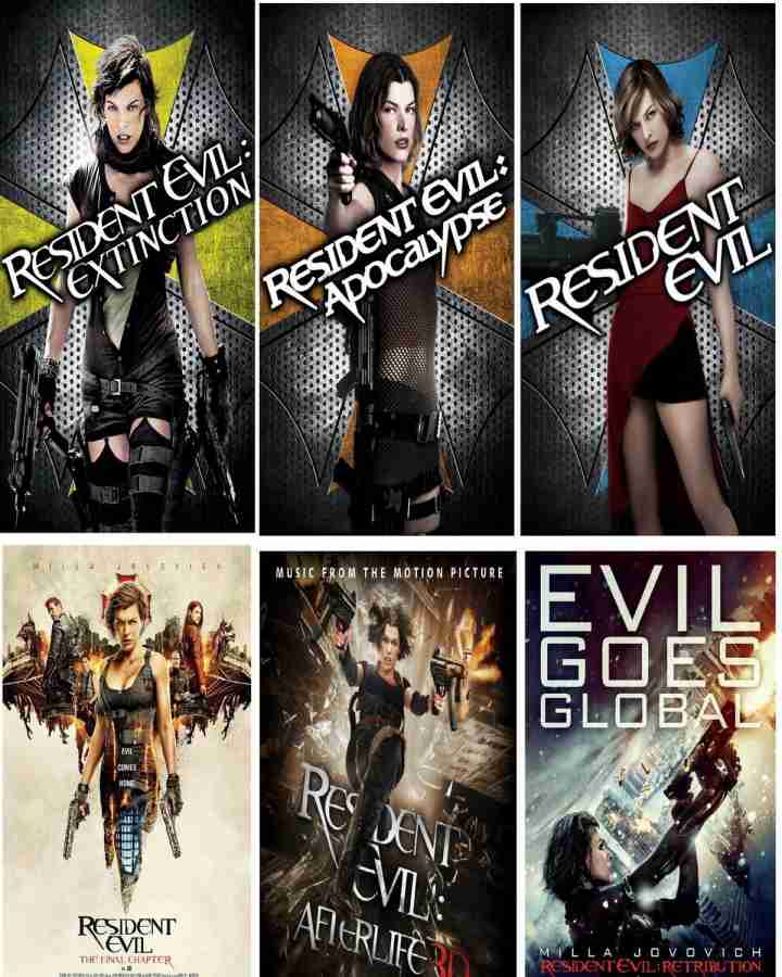 Resident Evil All 6 Parts Full Movies in Hindi it s not original it s durn DATA DVD play only in computer or laptop only better then original clear voice HD print