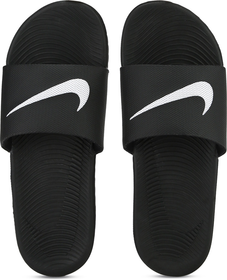 nike black chappal