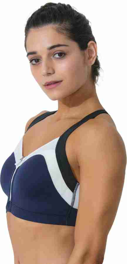 Buy Zelocity Padded Sports Bra With Removable Padding - Navy at Rs