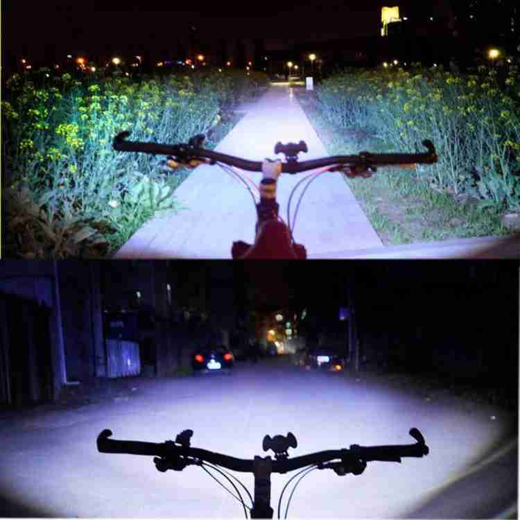 Amazing 4 Mode LED Bicycle front Headlight Focus 2 warning lights