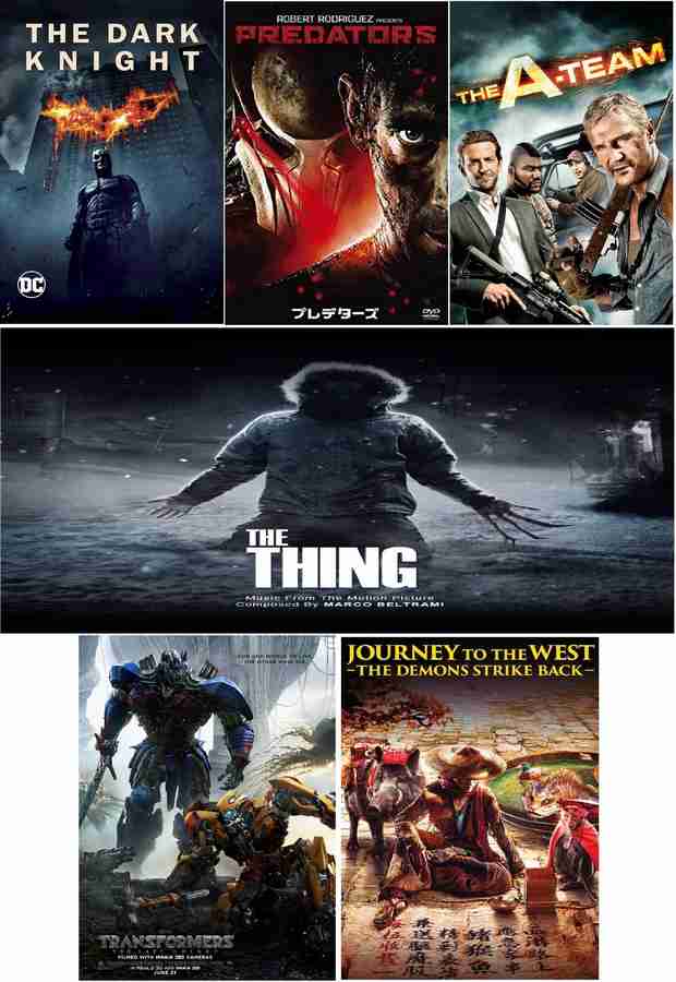 The Dark Knight 2008 Predators 2010 The A Team 2010 The Thing 2011 Transformers The Last Knight 2017 JOURNEY TO THE WEST 2 2017 6 Movies in dual