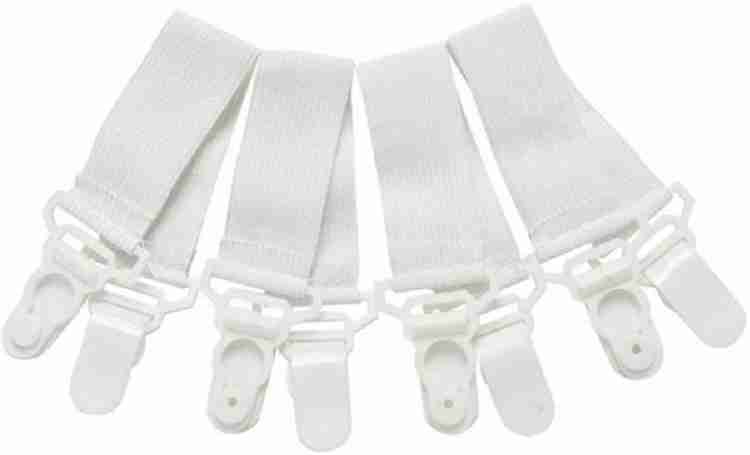 SYGA 4 Pieces Adjustable Bed Sheet Gripper Clip Holder-Bed Sheet Fasteners  Suspenders-Bed Sheet Holder Tie (White) Under Bed Storage Price in India -  Buy SYGA 4 Pieces Adjustable Bed Sheet Gripper Clip