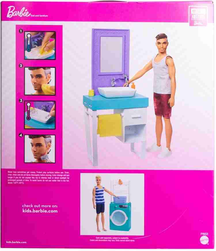 BARBIE Ken Doll Playset 2019 New Collection Combo of Bathroom