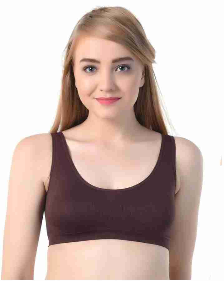 Pipal Women Cotton Non Padded Non-Wired Air Sports Bra (Pack of 3)  (Blue-Black-BabyPink, Size:28) : : Fashion