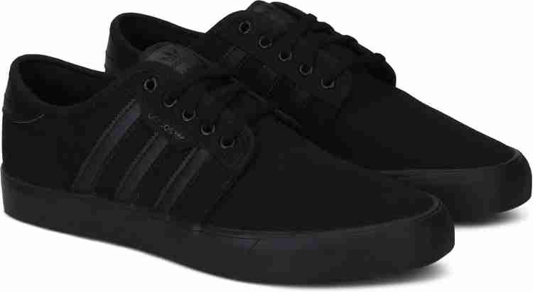 Adidas black canvas shoes hot sale