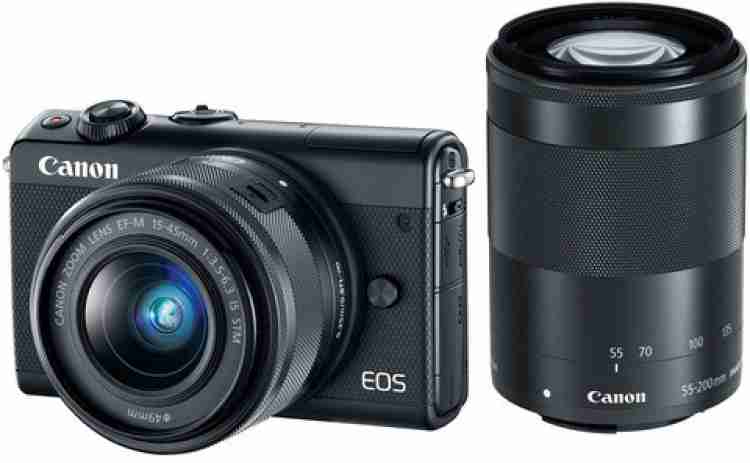 Canon M100 Mirrorless Camera EF-M15-45mm + EF-M55-200mm