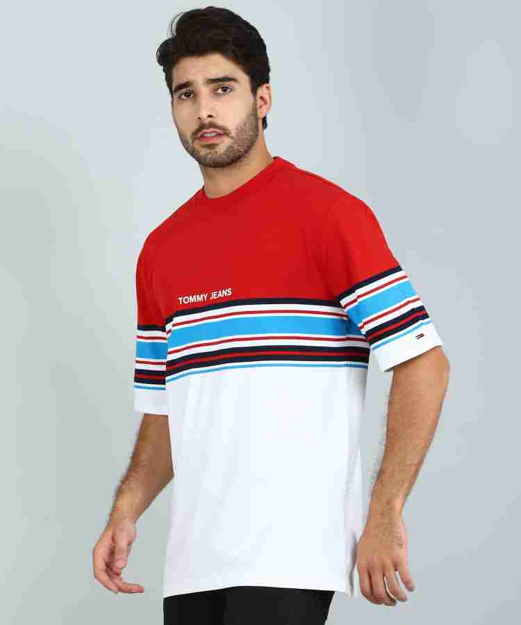 Red and white 2025 tommy hilfiger shirt