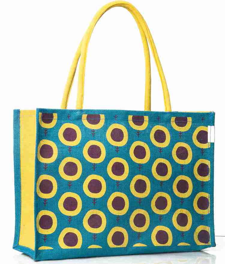Flipkart H B Jute Bag Shopping Bag Sunflower Blue Waterproof Multipurpose Bag Multipurpose Bag