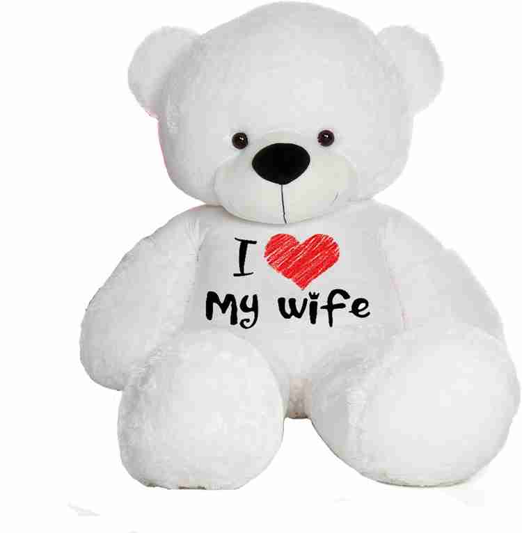 CLICK4DEAL hugable adorable cute extra large Big Teddy Bear Wearing A LOVE MY WIFE T Shirt 91 cm hugable adorable cute extra large Big Teddy Bear Wearing A LOVE MY WIFE