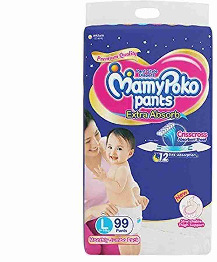 MamyPoko Pants Extra Absorb Diaper Monthly Jumbo Pack Large 99