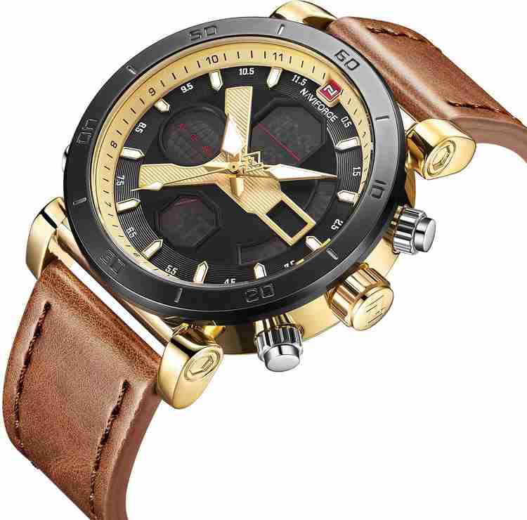 NAVIFORCE Original Men Analog Digital Quartz LED Chronograph Leather Military Sport Duel Display Waterproof Male Wrist Watches Analog Digital Watch For Men Buy NAVIFORCE Original Men Analog Digital Qu...