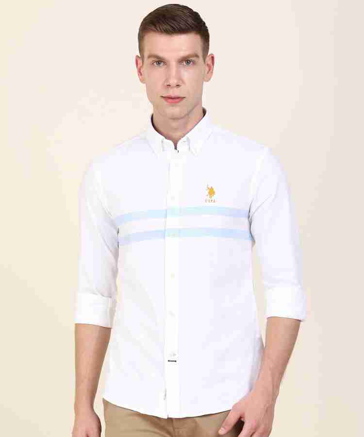 U.S. POLO ASSN. Men Solid Casual White Shirt - Buy U.S. POLO ASSN. Men  Solid Casual White Shirt Online at Best Prices in India