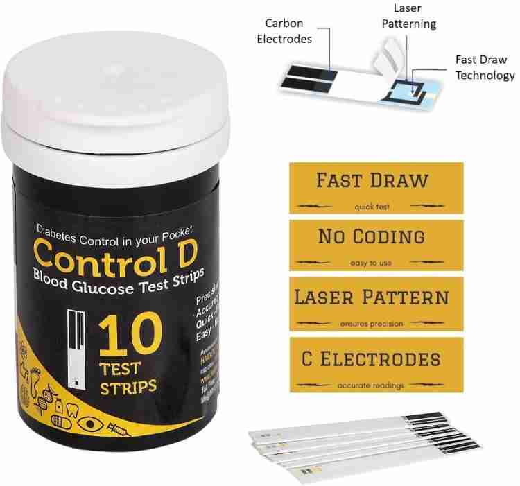 Control D CS10 10 Glucometer Strips