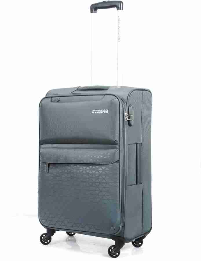 AMERICAN TOURISTER Bradford Spinner Soft Trolley 68 cm Grey Expandable Check in Suitcase 4 Wheels 26 inch Grey Price in India Flipkart