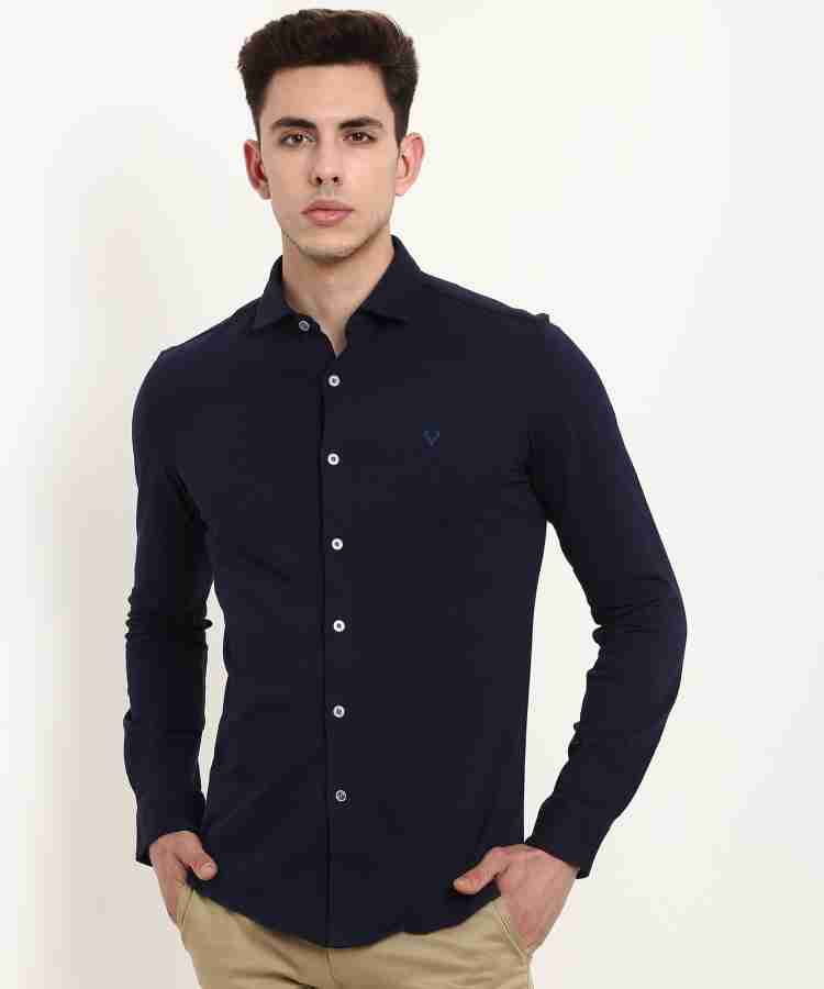 Allen Solly Men Solid Casual Blue Shirt Buy Allen Solly Men Solid Casual Blue Shirt Online at Best Prices in India Flipkart