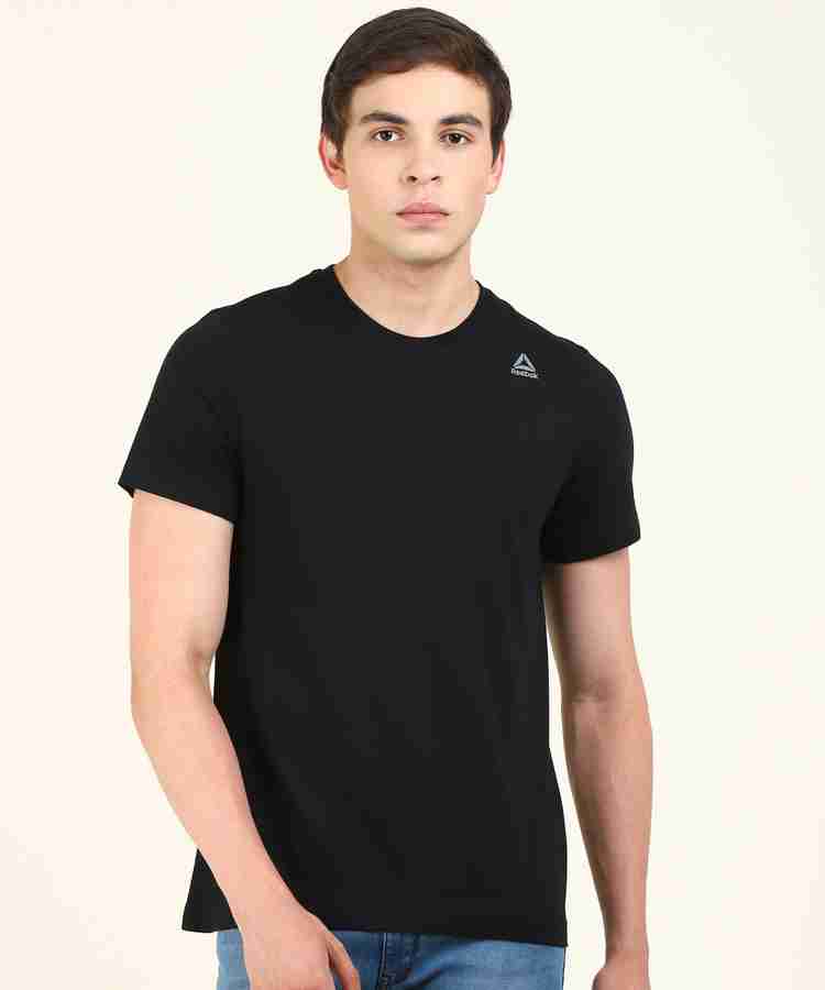REEBOK Solid Men Round Neck Black T Shirt Buy REEBOK Solid Men